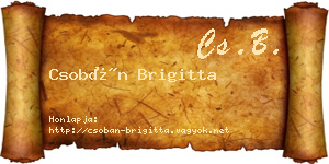 Csobán Brigitta névjegykártya