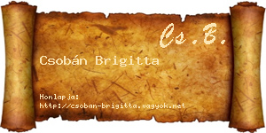Csobán Brigitta névjegykártya