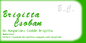 brigitta csoban business card