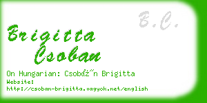 brigitta csoban business card